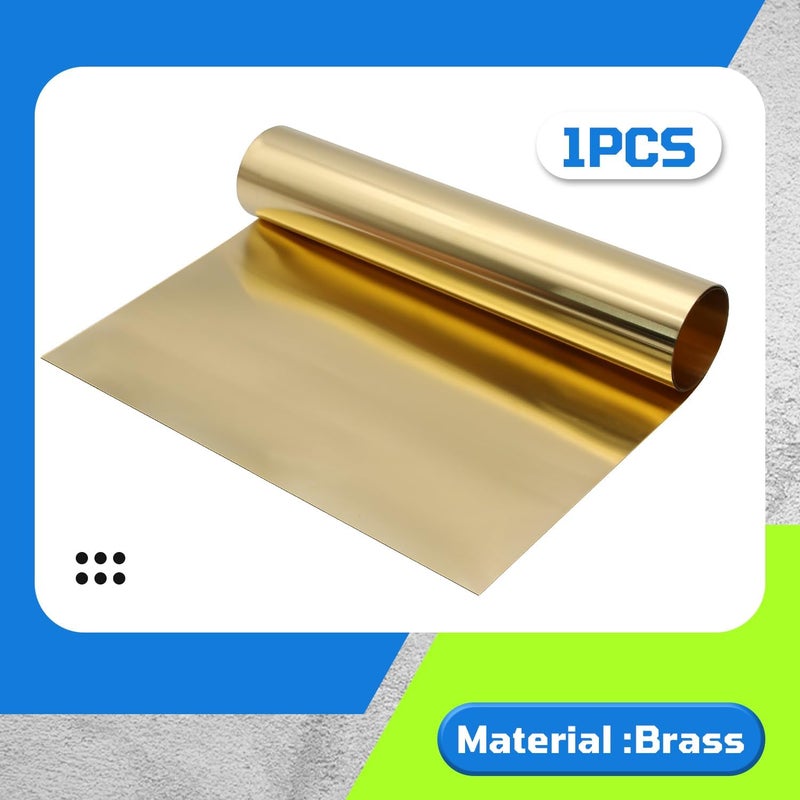 SUNKOO Brass Sheet Roll, 1000mm x 300mm x 0.5mm Brass Foil Sheet, Gold Metal Sheet for Crafts, DIY, Jewelry Making, Model Projects, Repairs - Image 3